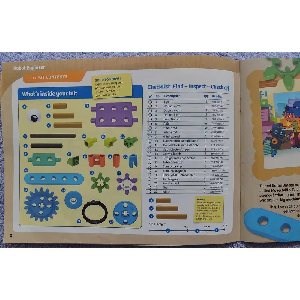 Thames & Kosmos, Kids First, Robot Engineer Kit & Storybook (w/storage case)